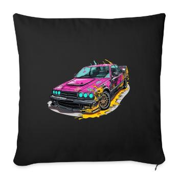 Car - Illustration - Sofa pillowcase 17,3'' x 17,3'' (45 x 45 cm) - black - Front