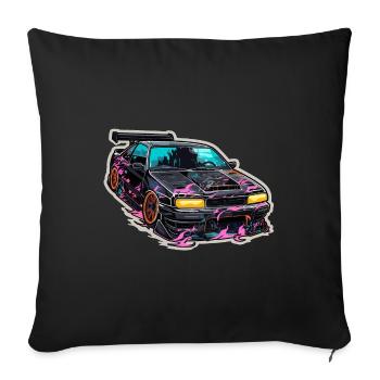 Car - Illustration - Sofa pillowcase 17,3'' x 17,3'' (45 x 45 cm) - black - Front