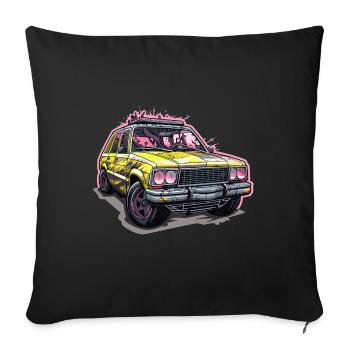 Car - Illustration - Sofa pillowcase 17,3'' x 17,3'' (45 x 45 cm) - black - Front