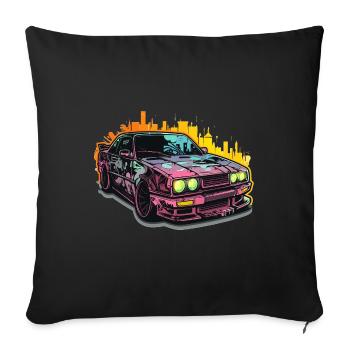 Car - Illustration - Sofa pillowcase 17,3'' x 17,3'' (45 x 45 cm) - black - Front