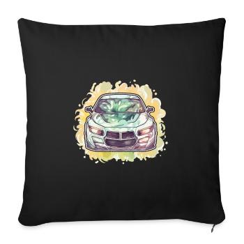 Car - Illustration - Sofa pillowcase 17,3'' x 17,3'' (45 x 45 cm) - black - Front