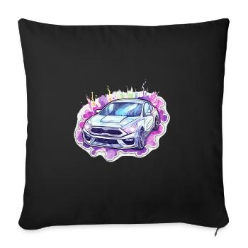 Car - Illustration - Sofa pillowcase 17,3'' x 17,3'' (45 x 45 cm) - black - Front