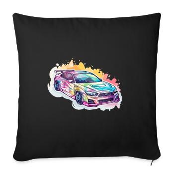 Car - Illustration - Sofa pillowcase 17,3'' x 17,3'' (45 x 45 cm) - black - Front
