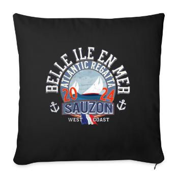 Belle Ile en Mer Sauzon - Housse de coussin décorative 45 x 45 cm - noir - Devant