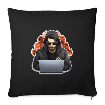 Hacker éthique - Illustration - Housse de coussin décorative 45 x 45 cm - noir - Devant