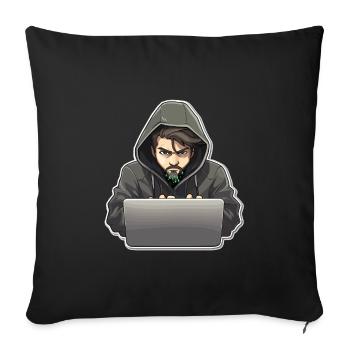 Hacker éthique - Illustration - Housse de coussin décorative 45 x 45 cm - noir - Devant