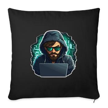 Hacker éthique - Illustration - Housse de coussin décorative 45 x 45 cm - noir - Devant
