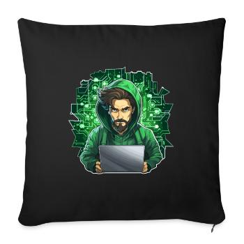 Hacker éthique - Illustration - Housse de coussin décorative 45 x 45 cm - noir - Devant