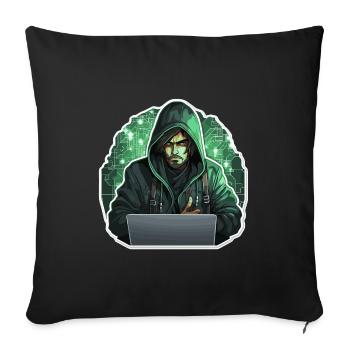 Hacker éthique - Illustration - Housse de coussin décorative 45 x 45 cm - noir - Devant