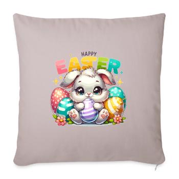 Happy Easter - Easter Bunny Illustration - Sofakissenbezug 45 x 45 cm - helles Taupe - Vorne