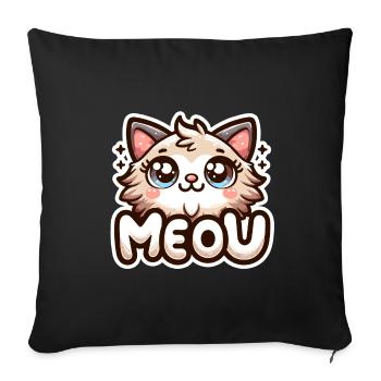 Meow - Cat Illustration - Sofa pillowcase 17,3'' x 17,3'' (45 x 45 cm) - black - Front