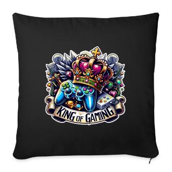 King of Gaming - Controller and Crown Illustration - Sofa pillowcase 17,3'' x 17,3'' (45 x 45 cm) - black - Front