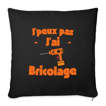 J'peux pas j'aibricolage - Housse de coussin décorative 45 x 45 cm - noir - Devant