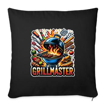 GrillMaster - Grill Illustration - Sofakissenbezug 45 x 45 cm - Schwarz - Vorne