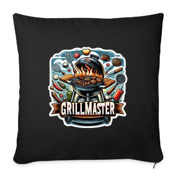 GrillMaster - Grill Illustration - Sofakissenbezug 45 x 45 cm - Schwarz - Vorne