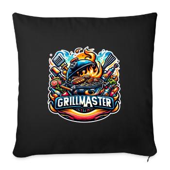 GrillMaster - Grill Illustration - Sofakissenbezug 45 x 45 cm - Schwarz - Vorne