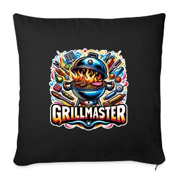 GrillMaster - Grill Illustration - Sofakissenbezug 45 x 45 cm - Schwarz - Vorne