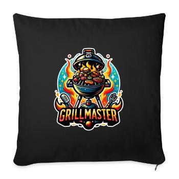GrillMaster - Grill Illustration - Sofakissenbezug 45 x 45 cm - Schwarz - Vorne
