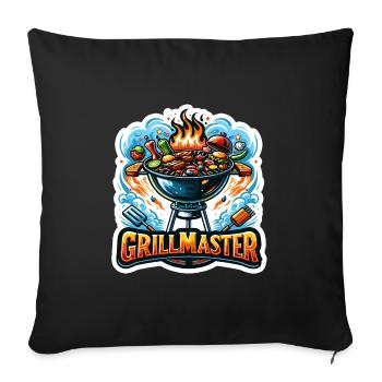 GrillMaster - Grill Illustration - Sofakissenbezug 45 x 45 cm - Schwarz - Vorne