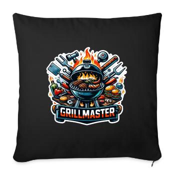 GrillMaster - Grill Illustration - Sofakissenbezug 45 x 45 cm - Schwarz - Vorne