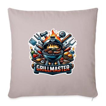 GrillMaster - Illustration de gril - Housse de coussin décorative 45 x 45 cm - taupe clair - Devant