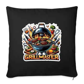 GrillMaster - Grill Illustration - Sofakissenbezug 45 x 45 cm - Schwarz - Vorne