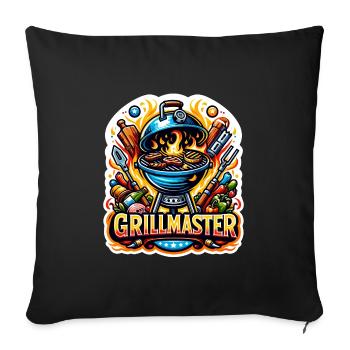 GrillMaster - Grill Illustration - Sofakissenbezug 45 x 45 cm - Schwarz - Vorne
