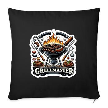 GrillMaster - Grill Illustration - Sofakissenbezug 45 x 45 cm - Schwarz - Vorne