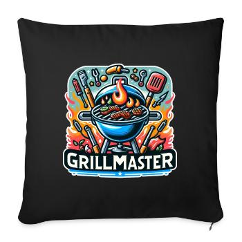 GrillMaster - Grill Illustration - Sofakissenbezug 45 x 45 cm - Schwarz - Vorne