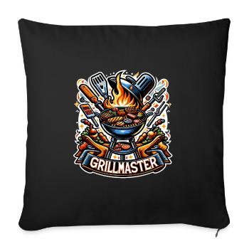 GrillMaster - Grill Illustration - Sofakissenbezug 45 x 45 cm - Schwarz - Vorne