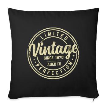 Vintage Des Années 1970 Cadeau D’anniversaire 1970 - Housse de coussin décorative 45 x 45 cm - noir - Devant