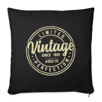 Vintage Des Années 1991 Cadeau D’anniversaire 1991 - Housse de coussin décorative 45 x 45 cm - noir - Devant