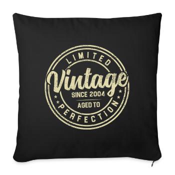 Vintage 2004 Birthday Gift 2004 - Sofa pillowcase 17,3'' x 17,3'' (45 x 45 cm) - black - Front