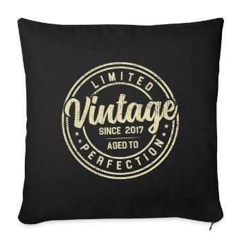 Vintage Des Années 2017 Cadeau D’anniversaire 2017 - Housse de coussin décorative 45 x 45 cm - noir - Devant