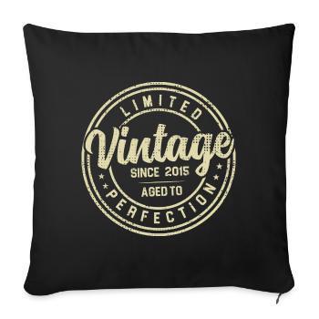 Vintage 2015 Birthday Gift 2015 - Sofa pillowcase 17,3'' x 17,3'' (45 x 45 cm) - black - Front