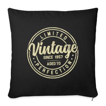 Vintage 1957 Birthday Gift 1957 - Sofa pillowcase 17,3'' x 17,3'' (45 x 45 cm) - black - Front