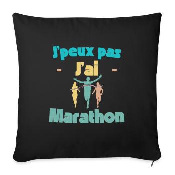 Ich kann keinen Marathon - Sofakissenbezug 45 x 45 cm - Schwarz - Vorne