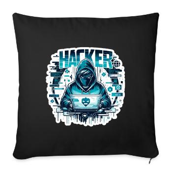 Hacker - Illustration - Sofa pillowcase 17,3'' x 17,3'' (45 x 45 cm) - black - Front