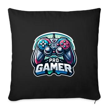Pro Gamer - Illustration de la manette - Housse de coussin décorative 45 x 45 cm - noir - Devant