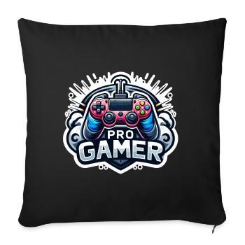 Pro Gamer - Illustration de la manette - Housse de coussin décorative 45 x 45 cm - noir - Devant
