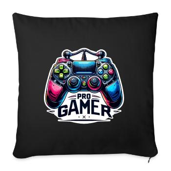 Pro Gamer - Illustration de la manette - Housse de coussin décorative 45 x 45 cm - noir - Devant