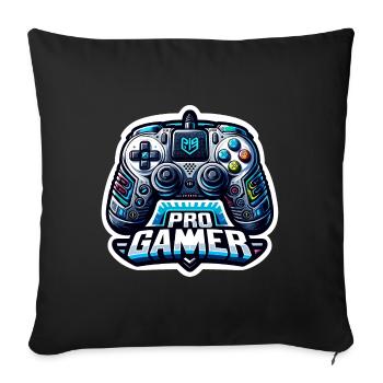 Pro Gamer - Illustration de la manette - Housse de coussin décorative 45 x 45 cm - noir - Devant