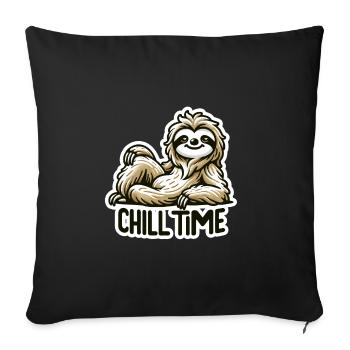 Chill Time - Sloth Illustration - Sofa pillowcase 17,3'' x 17,3'' (45 x 45 cm) - black - Front
