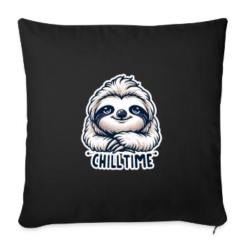 Chill Time - Sloth Illustration - Sofa pillowcase 17,3'' x 17,3'' (45 x 45 cm) - black - Front