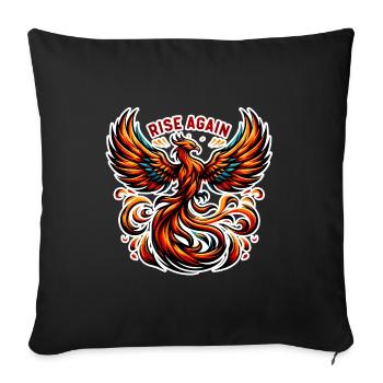 Rise Again - Phoenix Illustration - Sofa pillowcase 17,3'' x 17,3'' (45 x 45 cm) - black - Front