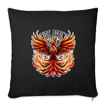 Rise Again - Phoenix Illustration - Sofa pillowcase 17,3'' x 17,3'' (45 x 45 cm) - black - Front