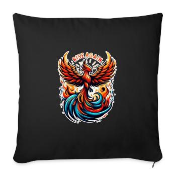 Rise Again - Phoenix Illustration - Sofa pillowcase 17,3'' x 17,3'' (45 x 45 cm) - black - Front