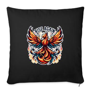 Rise Again - Phoenix Illustration - Sofa pillowcase 17,3'' x 17,3'' (45 x 45 cm) - black - Front