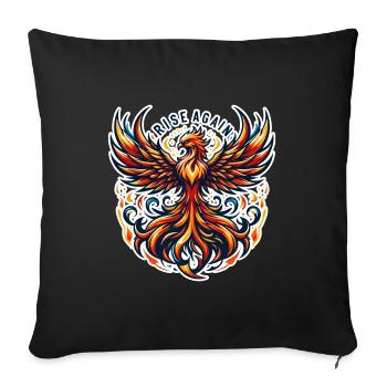 Rise Again - Phoenix Illustration - Sofa pillowcase 17,3'' x 17,3'' (45 x 45 cm) - black - Front