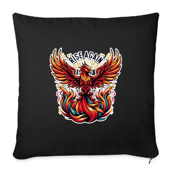 Rise Again - Phoenix Illustration - Sofa pillowcase 17,3'' x 17,3'' (45 x 45 cm) - black - Front